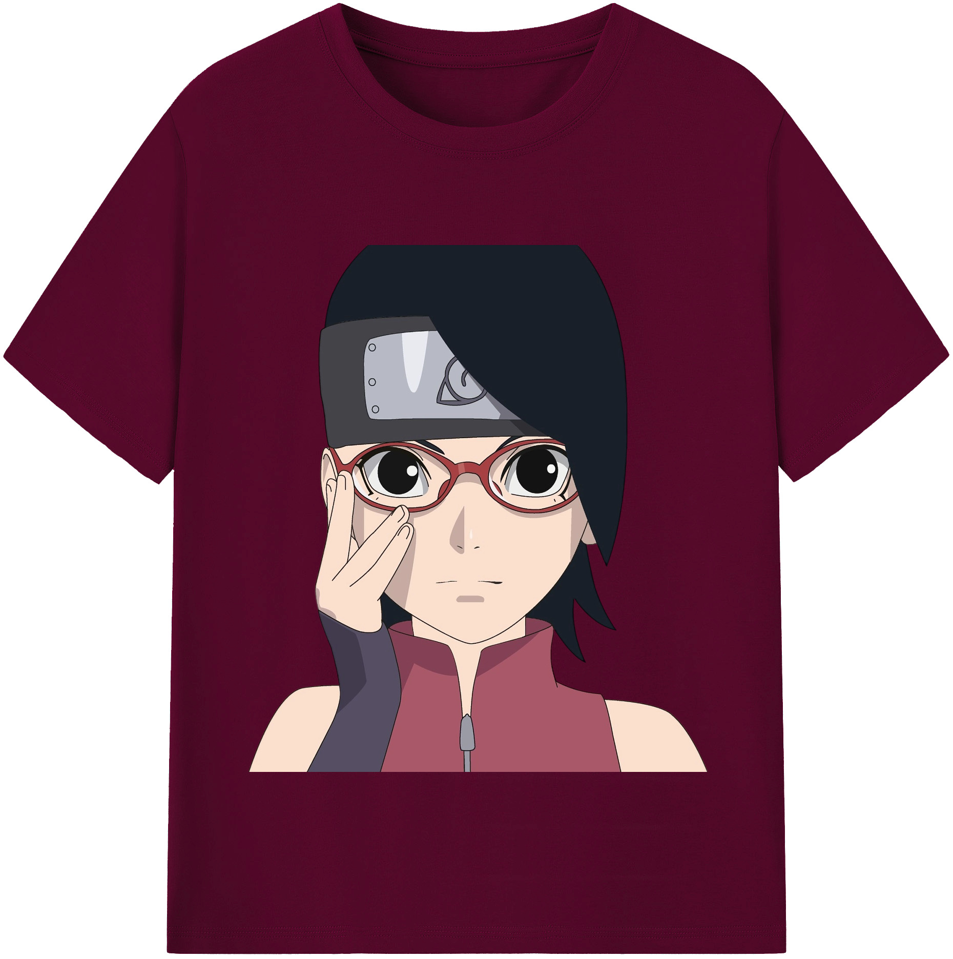 （画像用） NARUTO -ナルト- うちは サラダ Uchiha Sarada レディースカジュアルプリントTシャツ（綿100％）